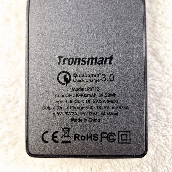 10400 Mah Multiple Cellphone Laptop PowerBank Tronsmart Presto 3.0 Black Slim - Picture 3 of 9